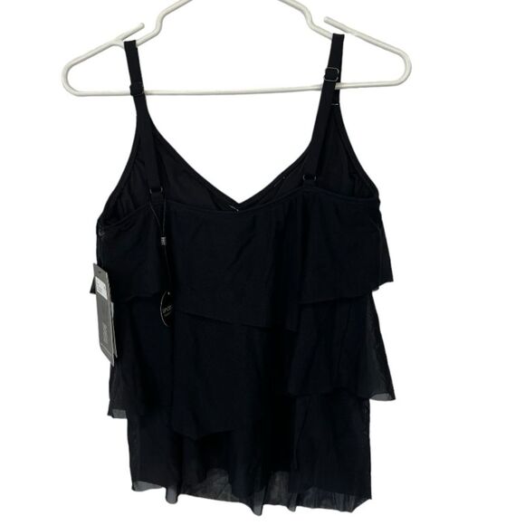 NWT Coco‎ Reef | Black Flourish Bra Sized Tier Mesh Underwire Tankini Top 32C - Picture 3 of 5